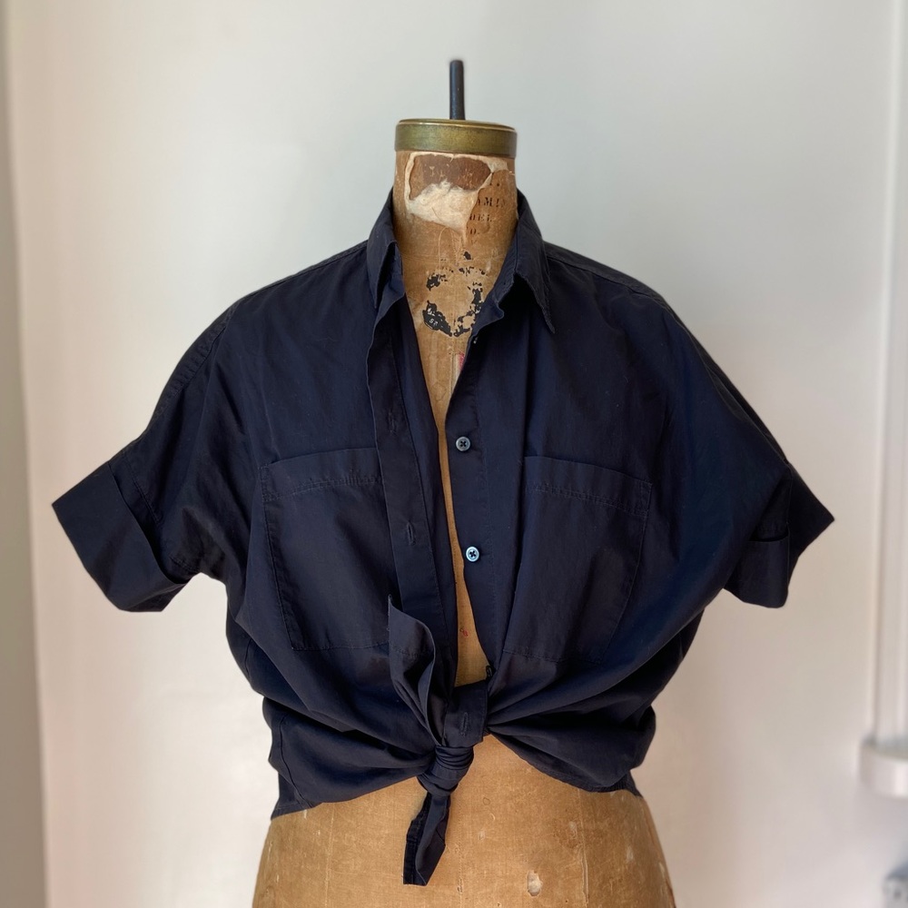 Madewell Boxy Black Button-up (Small)